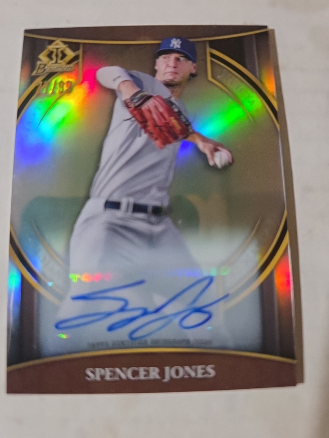 2023 Bowman Chrome Spencer Jones Invicta  Autograph/99 New York Yankees