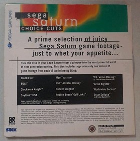 Sega Saturn Choice Cuts 1995 Gameplay Disc CD with Sleeve