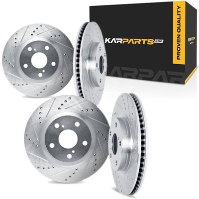 For Volvo S60/V70 2004-2007 Rotors | Silver | Drilled And Slotted Rotor Style