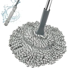 Spin Mop Bucket System Microfiber Twist Mop Head Extendable Handle