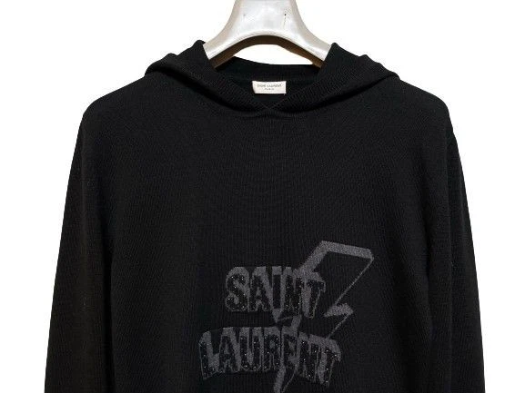SAINT LAURENT (YSL) Saint Laurent maglia nera con cappuccio per uomo 25599710