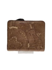 KENZO Men's Leather Bifold Wallet in Brown All-Over Print