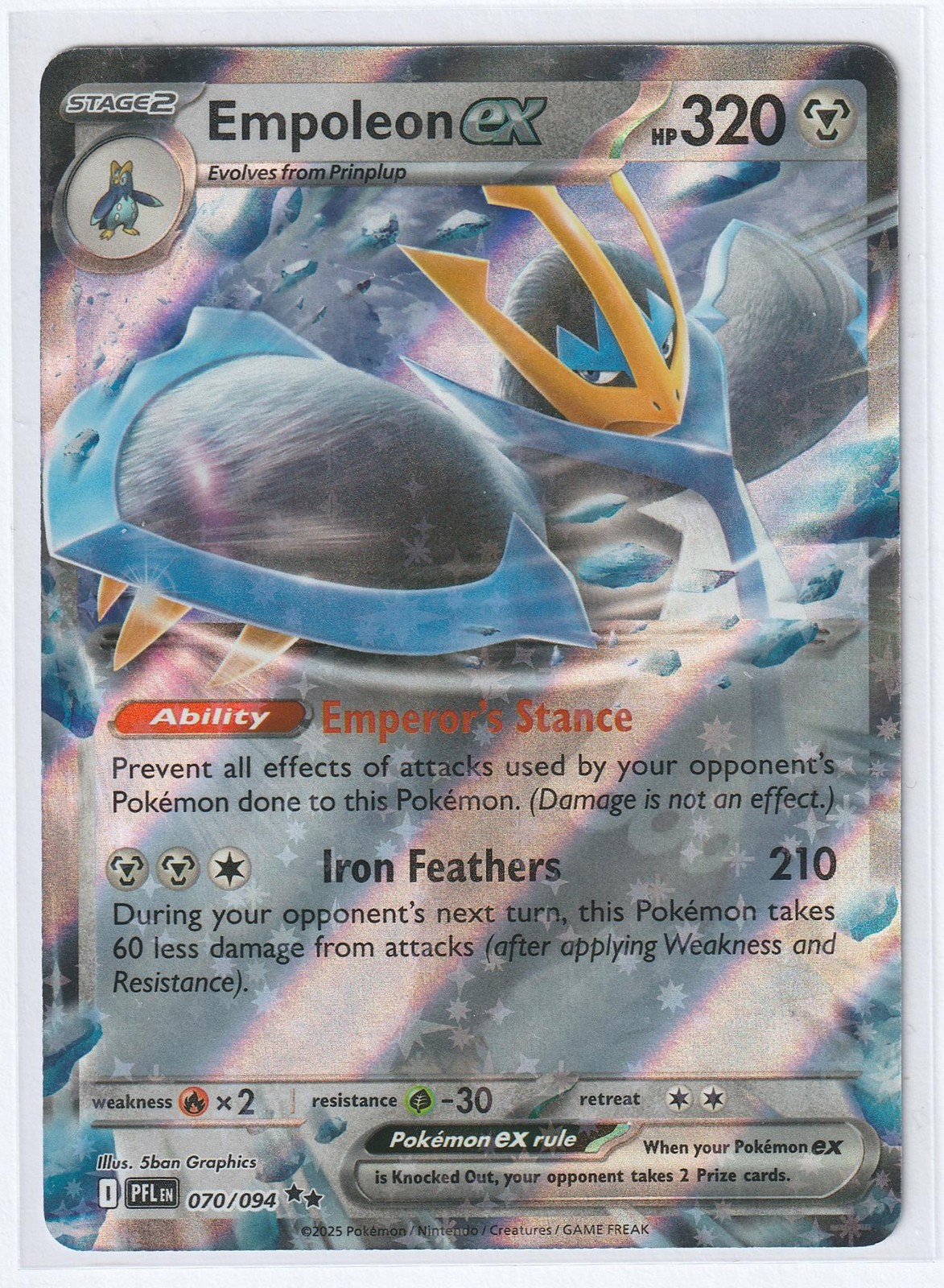 EMPOLEON EX 070/094 Pokemon TCG Double Rare Phantasmal Flames NM