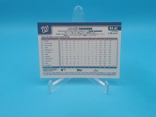 Andres Chaparro 2025 Topps Chrome RC #RA-AC Purple Auto 80/250 - Nationals - Picture 2 of 2