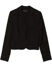 Giacca blazer donna FLAVIO CASTELLANI crop 2 bottoni IT 40 small nero BT65