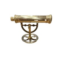 Nauticalia Brass Glass Telescope on Stand British Royal Navy WWII England