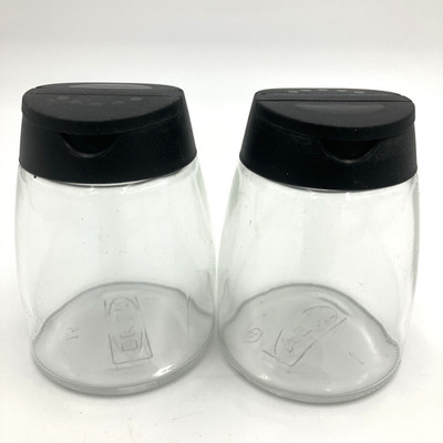 Ikea Salt & Pepper Spice Shakers Black Lid with Shaker & Pour
