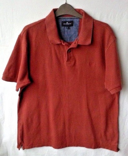 blue harbour rust coloured short slve polo t-shirt top size l