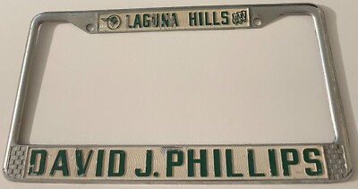 David J Phillips Pontiac Oldsmobile License Plate Frame Laguna Hills CA METAL