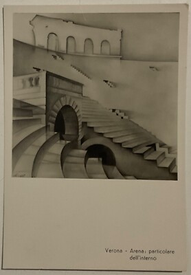 FUTURISMO VERONA ARENA - DETAIL OF THE INTERIOR POSTCARD ILL. VEROSSI 