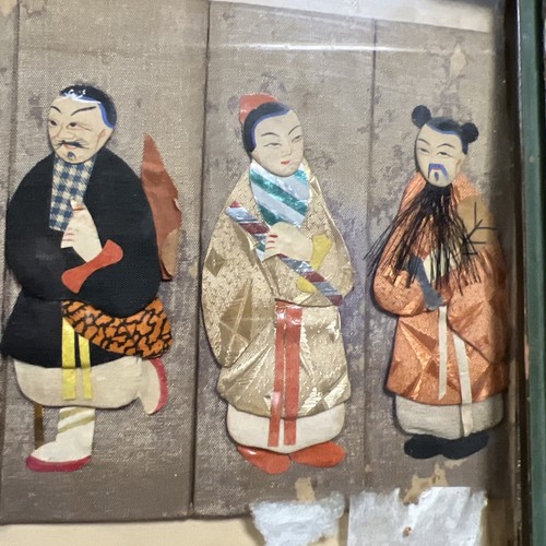 Arte enmarcado de inmortales chinos de seda hecho a mano de colección - Imagen 5 de 8