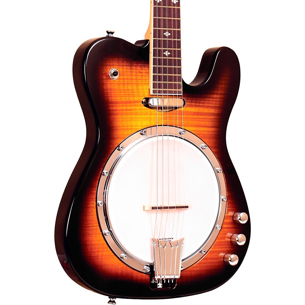 Золотистый электрический табак Banjitar Tobacco Sunburst с твердым корпусом для левой руки
