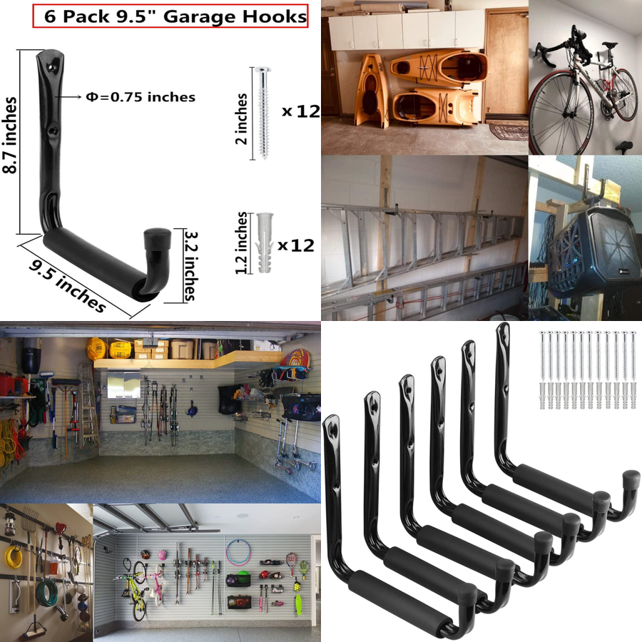 PC Large Garage Ladder Storage Hooks Heavy Duty Tool Hanger