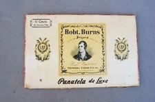 Robert Burns Cigar Box Lid Only Portrait Scottish Poet Scotland 9"x 5 3/4" Litho