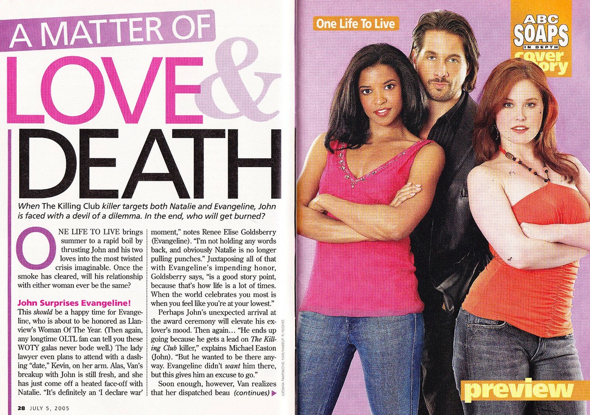 ABC SOAPS IN DEPTH July 2005 Michael Easton Melissa Archer One Life to  Live
