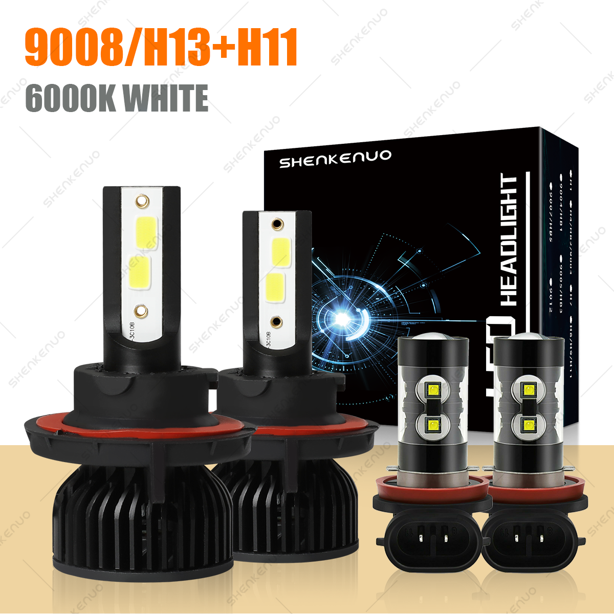 4x H13 + H11 HI/LO LED Headlight Bulbs and Fog Light For Mini Cooper/Countryman