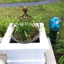 18" Small Bob Topiary Flower Trellis, Wrought Iron Metal Plant Climber