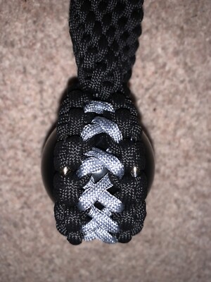 26" Black Paracord Get Back Whip * Motorcycle Gift * Skulls *Harley Bobber Biker
