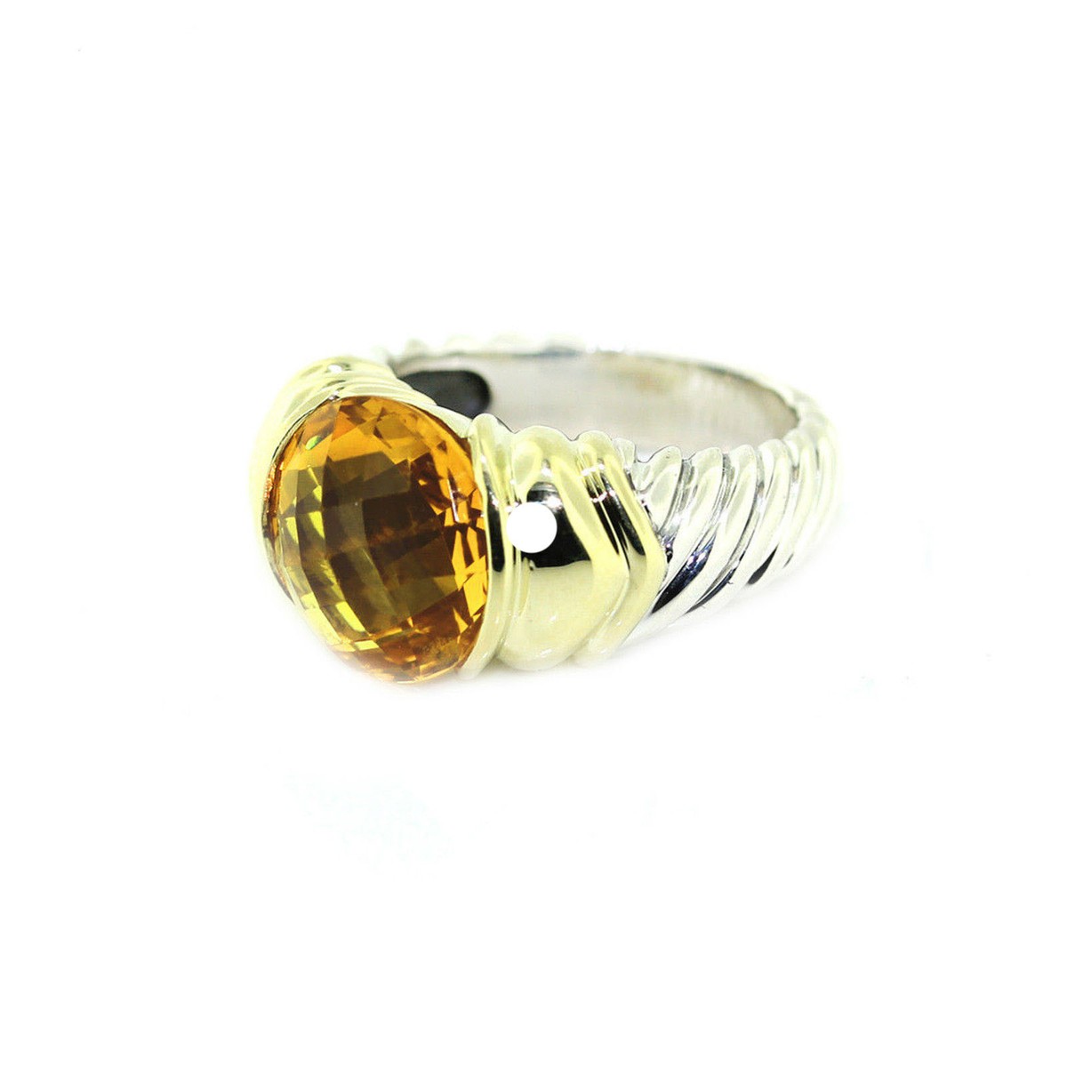 DAVID YURMAN 14K 585 GOLD STERLING SILVER 925 YELLOW TOPAZ CAPRI
