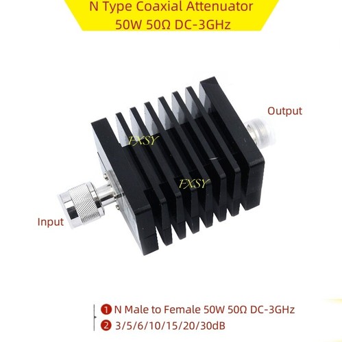 N Male Female Coaxial Attenuator 50W 50Ω DC-3GHz 3dB/5dB/6dB/10dB/15dB/20dB/30dB - Picture 12 of 12
