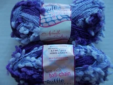 Needle Crafters Wide Mesh Ball Chain Ruffle yarn, Smoke, lot of 2 (1.75 oz ea)