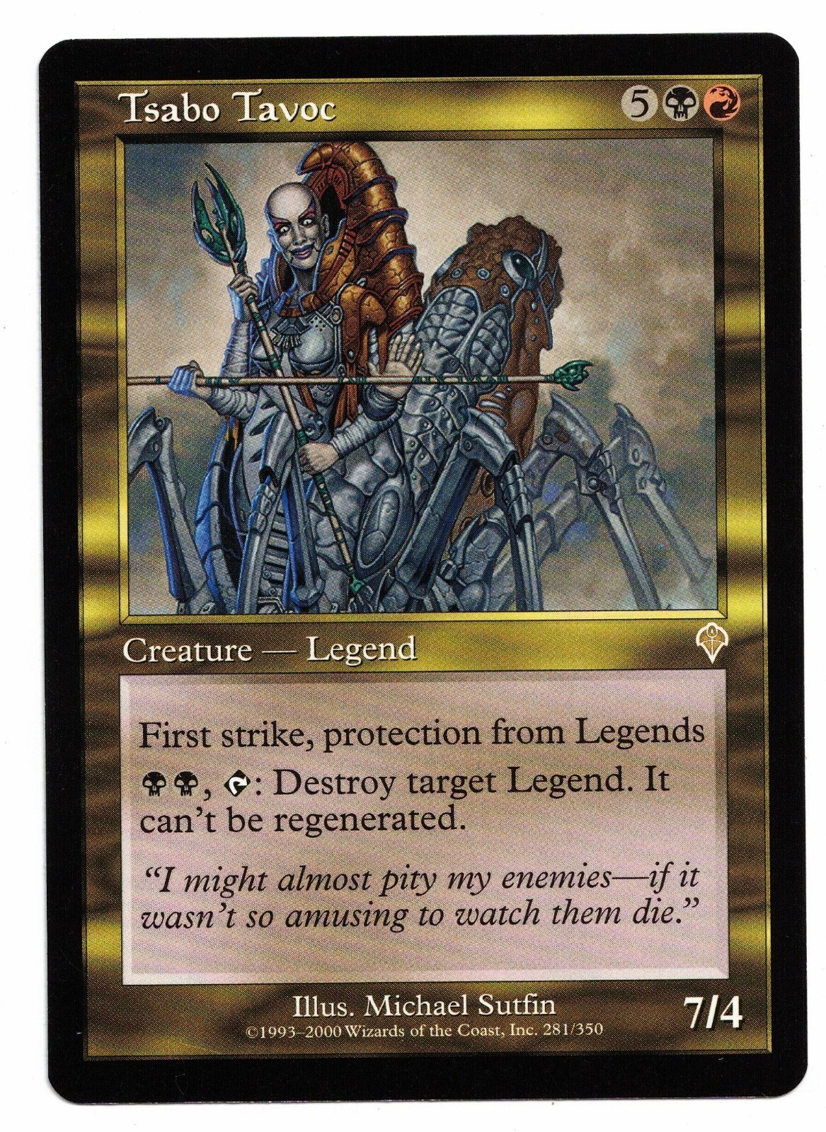 Magic the Gathering MTG Card: Tsabo Tavoc Invasion 281/350! NM