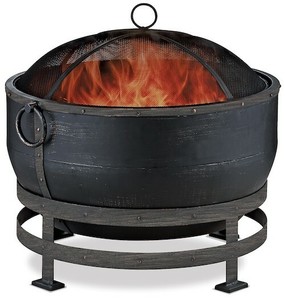 Outdoor Fire Pit Patio Deck Garden Backyard Wood Burning Kettle