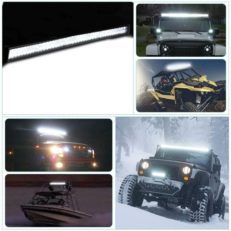 For Jeep Wrangler TJ 52" LED Work Light Bar +2x 4" 18W Pods+Upper Mount Brackets Foto 2 de 4
