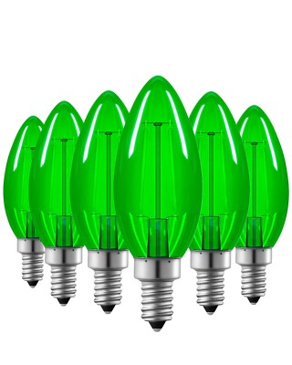 EDISHINE C35 Dimmable Filament Purple & Orange Light Bulb for Christmas6Pack