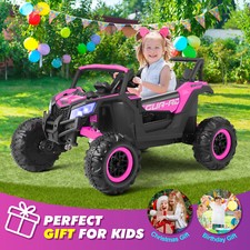 Pink 12V Battery Powered Kids Ride On UTV Vehicle Electric Off-Road Car w/Remote