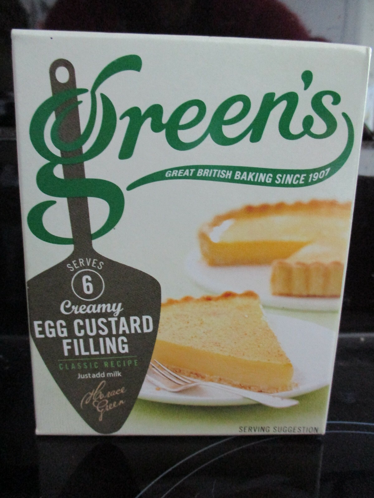 6 x GREEN'S CREAMY EGG CUSTARD PIE FILLING EACH PACK SERVES 6 REDUCED UK POSTAGE