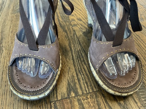 Indigo by Clarks 82612 Brown Leather Espadrille Wedge Sandals Women's US Size 7M - Picture 7 of 20