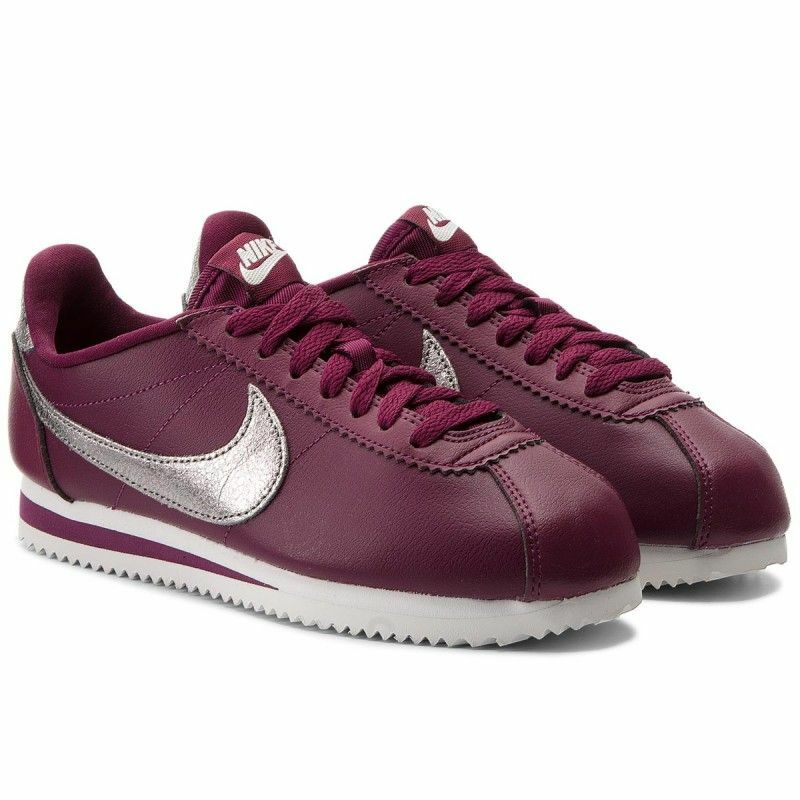 Classic Cortez Prem 905614-601 Bordeaux/Mtlc Pewter Wmn Sz 7
