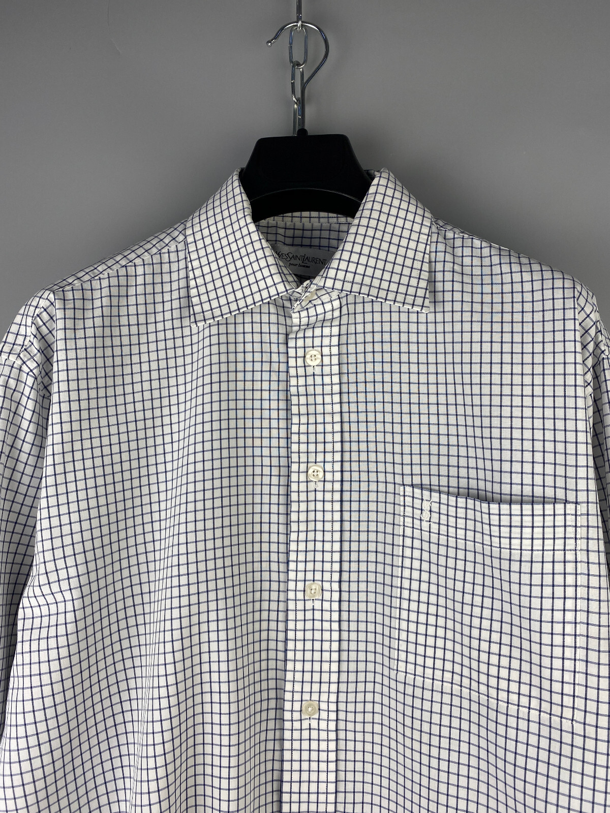 Camicia vintage Yves Saint Laurent YSL da uomo lusso a maniche lunghe con bottoni taglia L XL