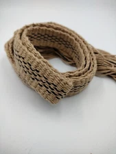 6168 Powder Horn inkle loom strap belt Natural tan with dark blue   48" x 1"
