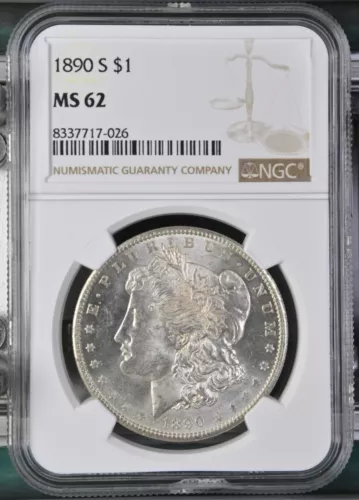 1890 S Morgan Silver Dollar $1 NGC MS 62 8337717-026
