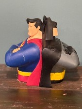 Banco de monedas de colección Batman/Superman 9x8x7 DC Comics 1999 cambio de dinero alcancía