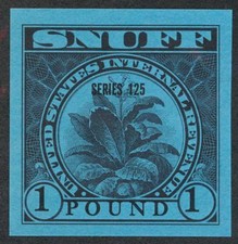 US MINT TE1116b SNUFF, SERIES 125 (1955) 1 LB. IMPERF