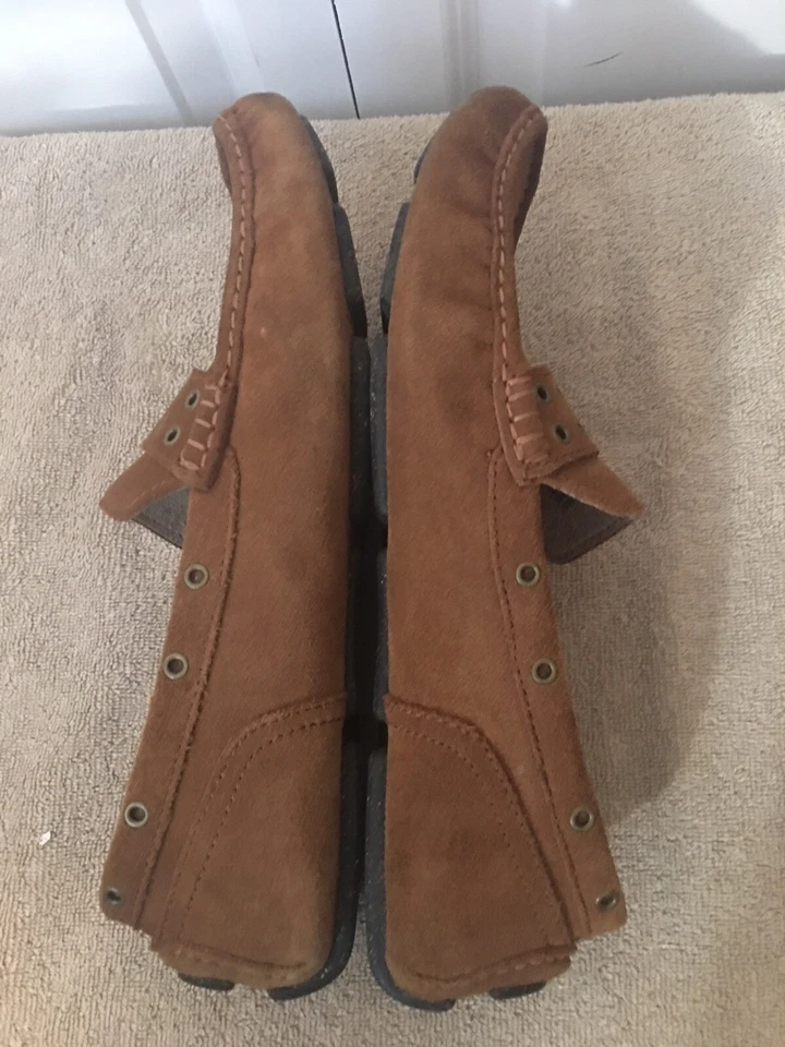 Andrew Marc Men’s Sz 10 Grove Suede Slip On Loafers Brown - Image 4 of 4