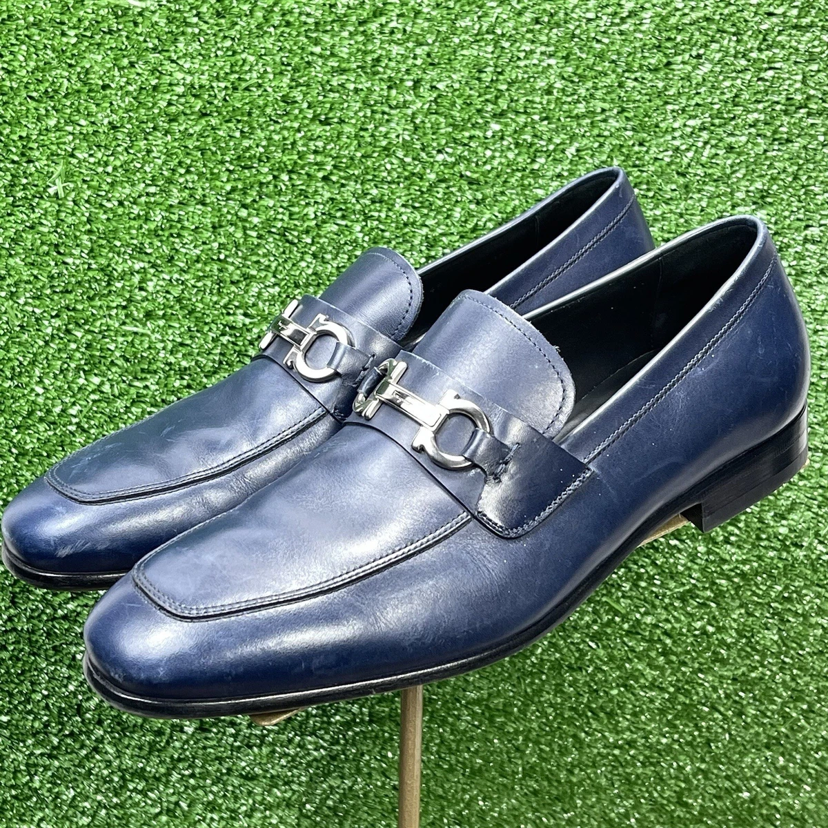 Blue ferragamo deals shoes