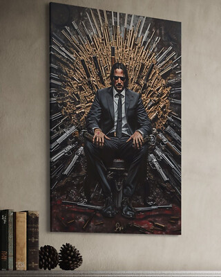 John Wick Leinwandbild Keanu Reaves Farbig Dekoration Kunst Stil