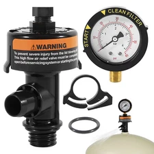 For Pentair Pool Filters 98209800 High Flow Air Pressure Relief Valve w/ Gauge