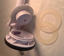 3 in. Flush Valve Assembly, One Piece Toilets, Includes 2 Extra Silicone Seals.