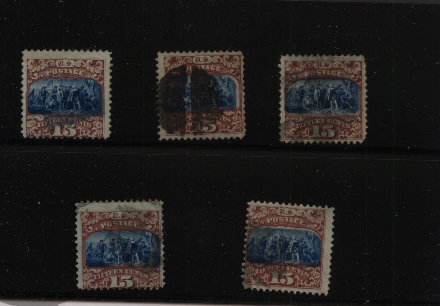 US 119 nice Columbus Mall lot of 5 $950.00 catalog ☆ popular stamps MS0310 used