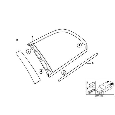 Original BMW 51368209004 - Blende Seitenscheibe C-Säule rechts  