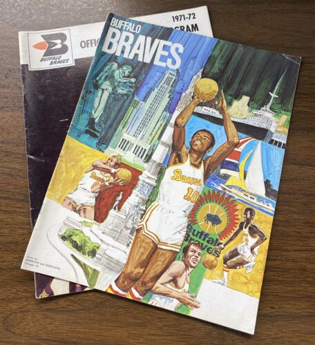 RARE 1971 Buffalo Braves Program Lot CINCINNATI ROYALS & PISTONS Memorial AUD