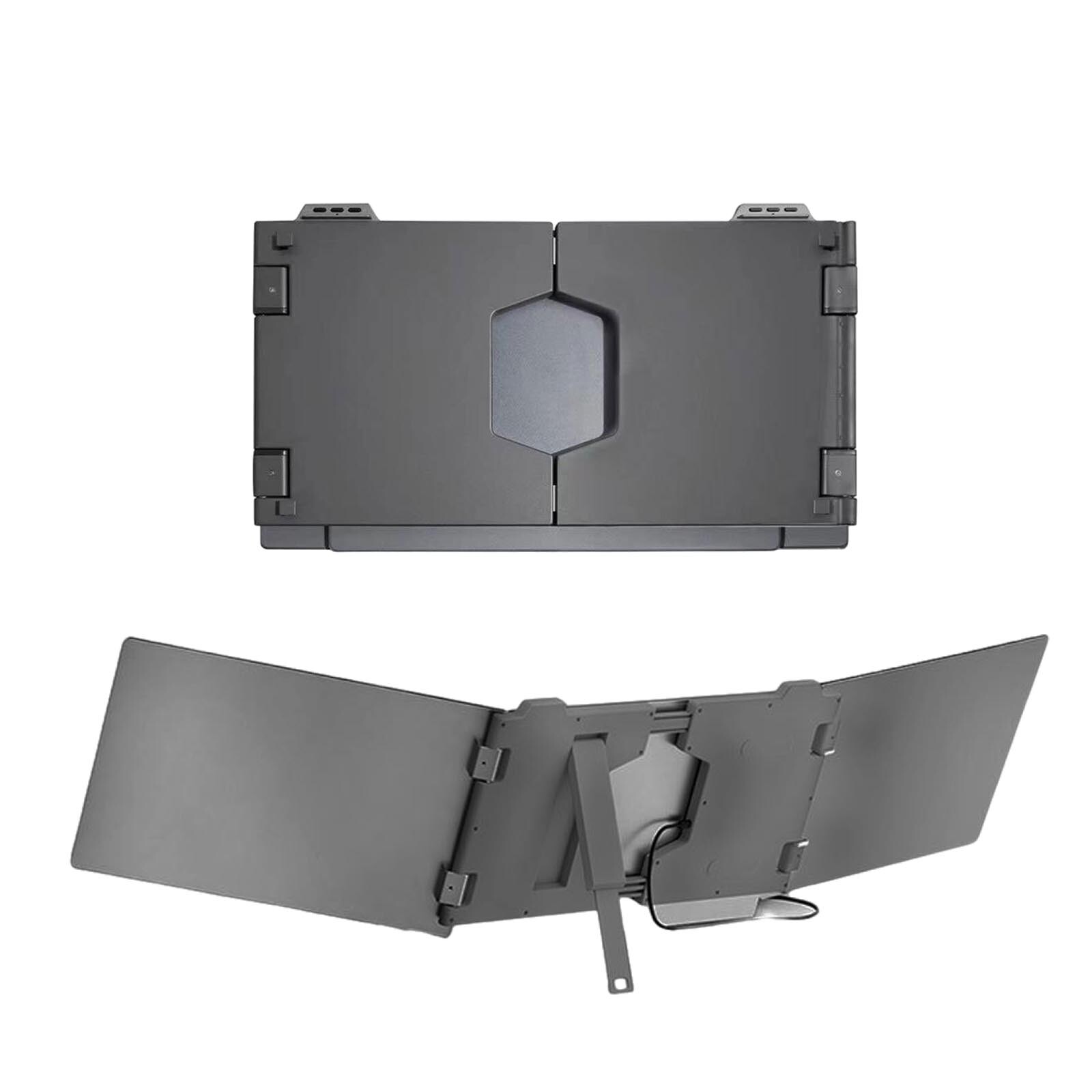 Triple Screen Monitor 1080P Laptop Portable Dual Monitor Extender Gray 15.6 inch