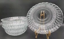 4-Vintage KIG MALAYSIA Glass Bowls FLEUR DE LIS Pressed Pattern 