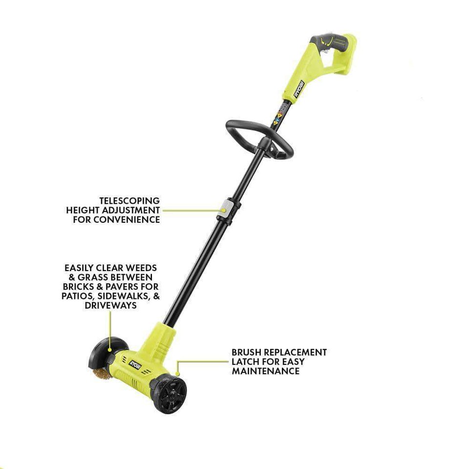 RYOBI Patio Cleaner Wire Brush Edger 18V Telescoping Height Adjustment