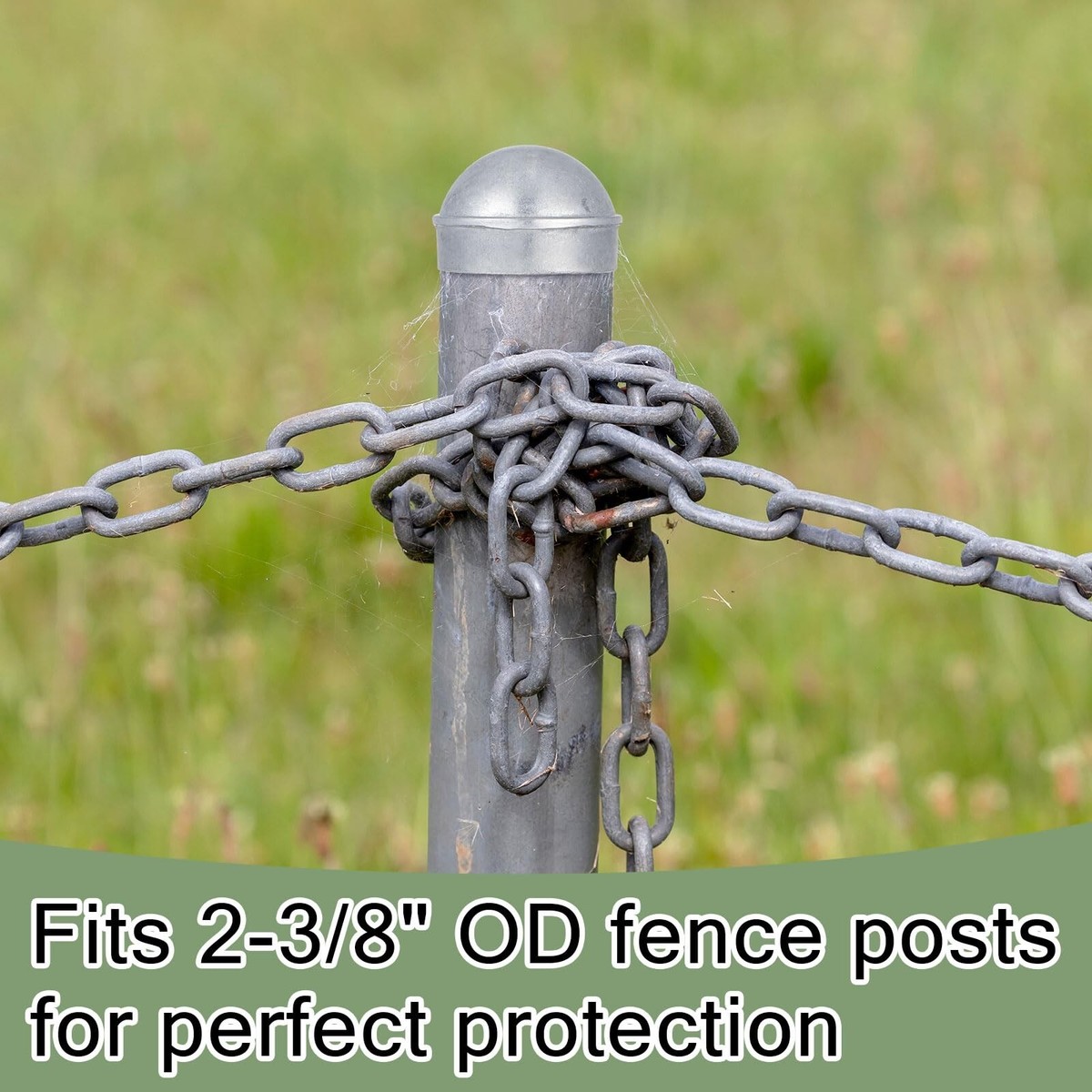 12-Pack Galvanized Steel Dome Caps For 4" Round Chain Link Fence Posts - External Fit